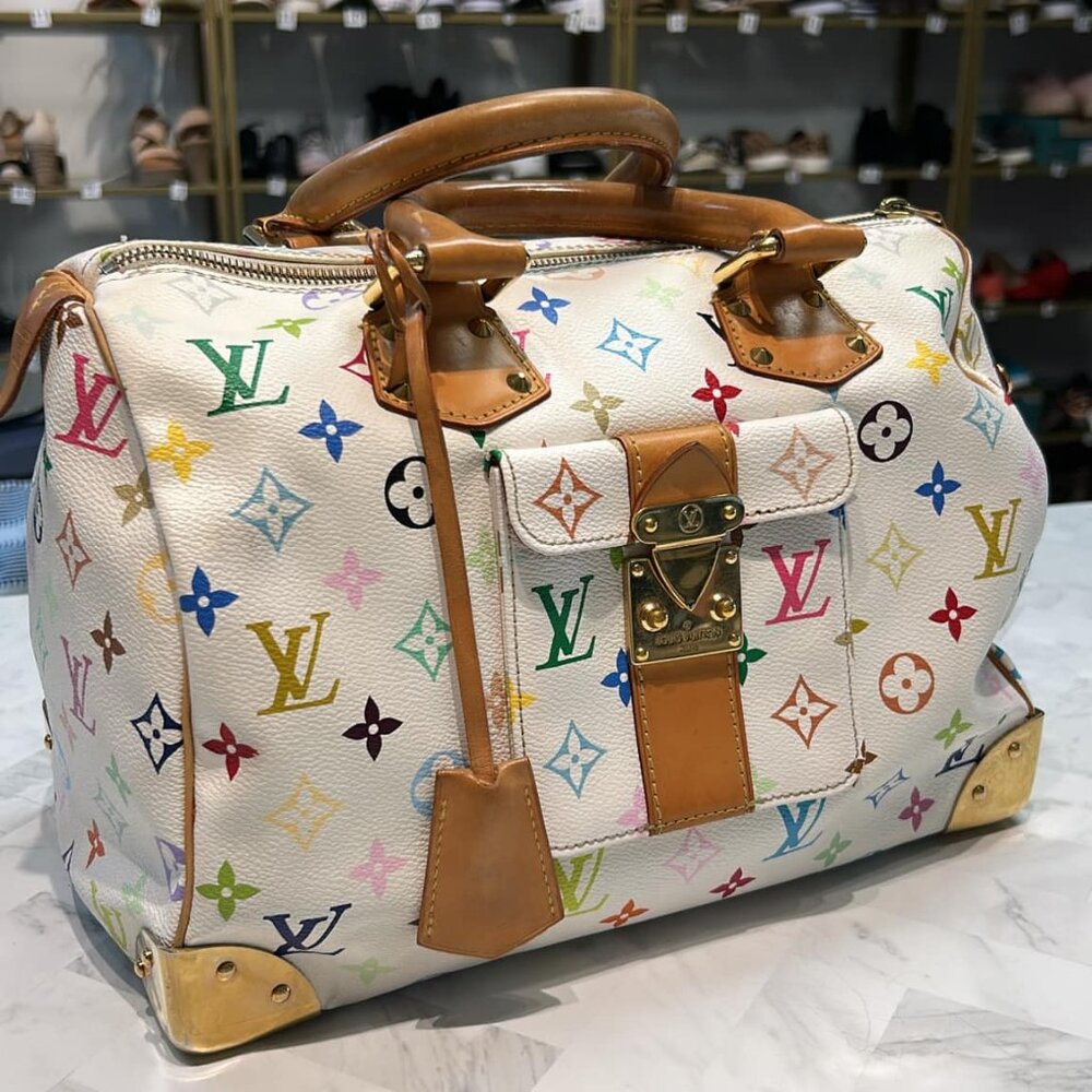 Louis Vuitton Monogram Multicolor Speedy 30 White
